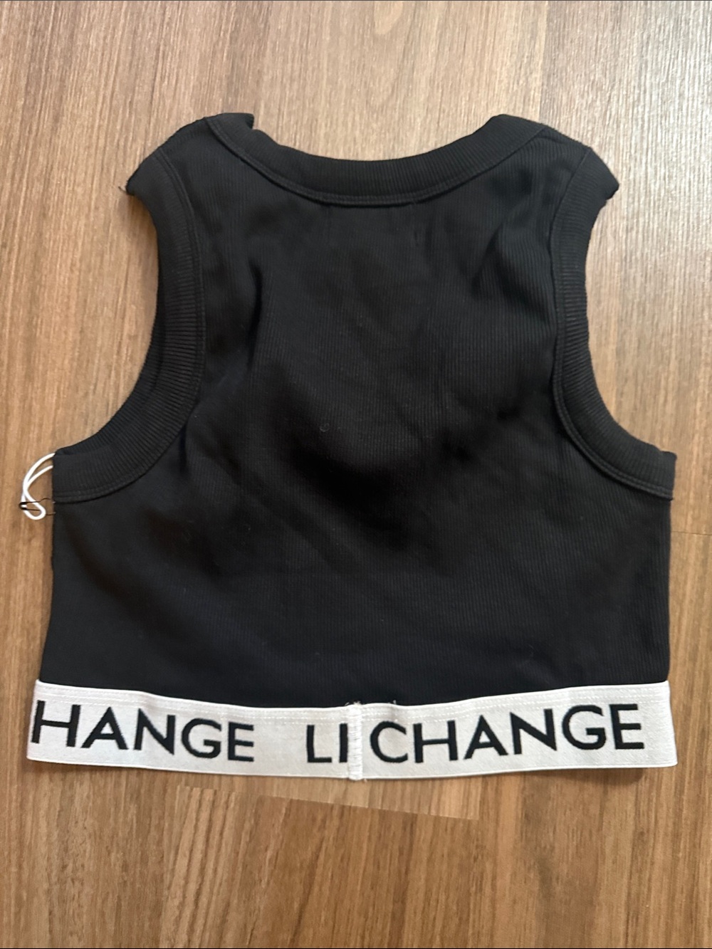 LINEChange Black Ribbed Crop Tank - Picture 4 of 5